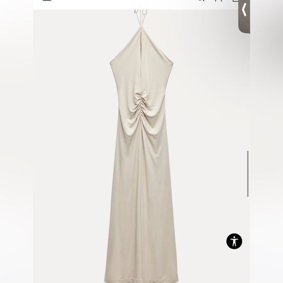 NWT Zara LONG DRAPED HALTER DRESS size xs - Picture 2 of 3